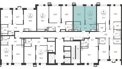 37,6 м², 1-комнатная квартира 12 382 180 ₽ - изображение 36