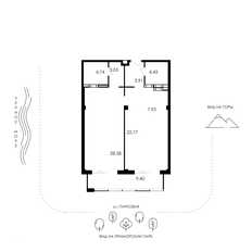Квартира 84,8 м², 2-комнатные - изображение 2