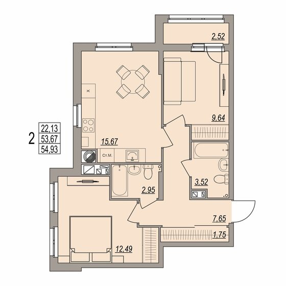 90,4 м², 4-комнатная квартира 12 990 000 ₽ - изображение 71