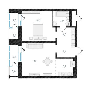 52,2 м², 2-комнатная квартира 6 900 000 ₽ - изображение 87