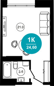 24 м², 1-комнатная квартира 5 100 000 ₽ - изображение 104