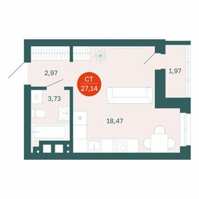 Квартира 27,1 м², студия - изображение 1