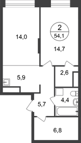 54,7 м², 2-комнатная квартира 12 705 611 ₽ - изображение 29