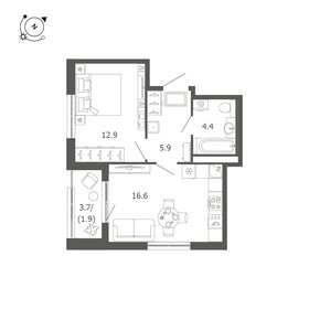 Квартира 41,7 м², 1-комнатная - изображение 1