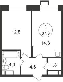 39,9 м², 1-комнатная квартира 12 618 710 ₽ - изображение 40