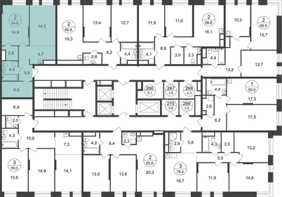 56,4 м², 2-комнатная квартира 13 600 000 ₽ - изображение 133