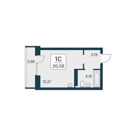 Квартира 26,6 м², студия - изображение 1