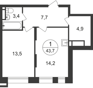 39,9 м², 1-комнатная квартира 12 618 710 ₽ - изображение 51