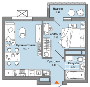 Квартира 37 м², 2-комнатная - изображение 1