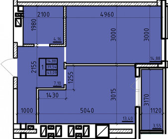 43,1 м², 1-комнатная квартира 4 309 000 ₽ - изображение 21