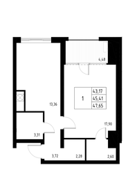 47,3 м², 1-комнатная квартира 10 236 330 ₽ - изображение 1