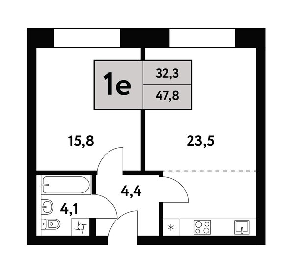 47,8 м², 2-комнатная квартира 21 524 090 ₽ - изображение 1