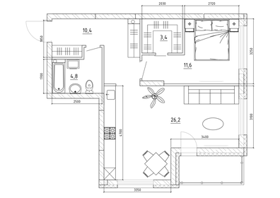 61,1 м², квартира-студия 7 026 500 ₽ - изображение 21