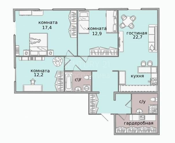 91,2 м², 4-комнатная квартира 20 000 000 ₽ - изображение 29