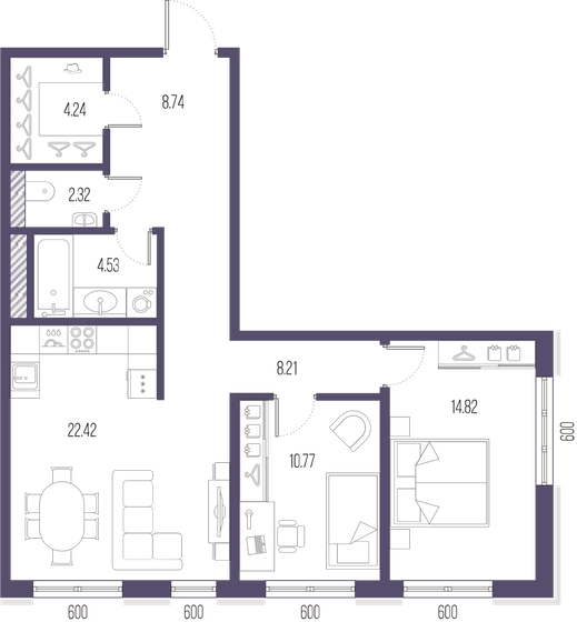 76,1 м², 2-комнатная квартира 27 811 420 ₽ - изображение 15