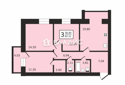 Квартира 81,4 м², 3-комнатная - изображение 1