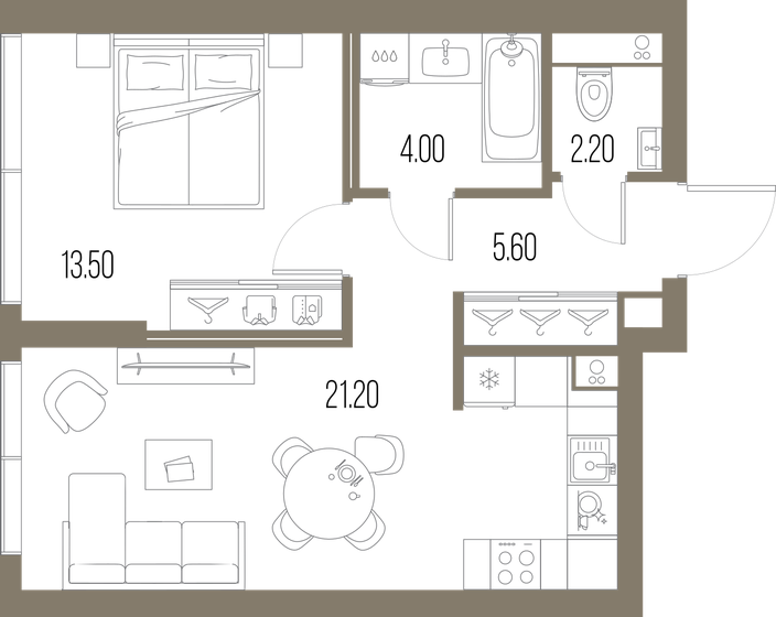 46,5 м², 1-комнатная квартира 20 157 750 ₽ - изображение 15