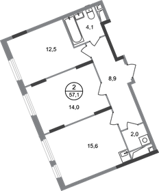 57,6 м², 2-комнатная квартира 13 452 376 ₽ - изображение 21