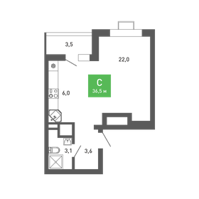 34,3 м², квартира-студия 4 259 299 ₽ - изображение 13