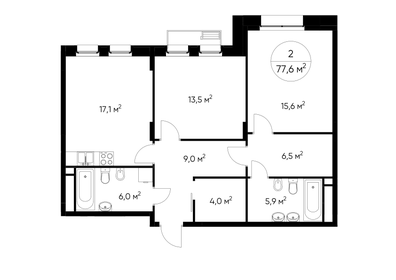 74,7 м², 2-комнатная квартира 24 000 000 ₽ - изображение 47