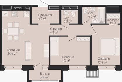 68,3 м², 2-комнатная квартира 18 236 100 ₽ - изображение 11