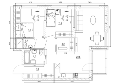 113,1 м², квартира-студия 11 310 000 ₽ - изображение 30