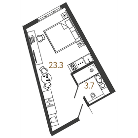 28 м², квартира-студия 12 500 000 ₽ - изображение 6