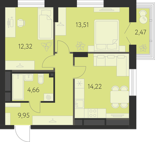 56 м², 2-комнатная квартира 6 626 000 ₽ - изображение 13