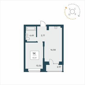 40,9 м², 1-комнатная квартира 5 950 000 ₽ - изображение 27