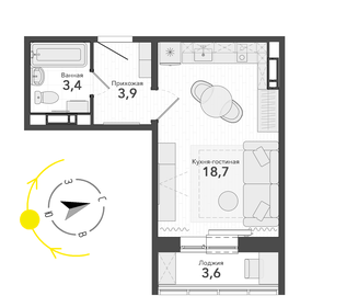 Квартира 29,6 м², студия - изображение 1