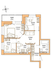 Квартира 53,7 м², 2-комнатная - изображение 2