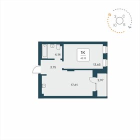 42,1 м², 1-комнатная квартира 5 950 000 ₽ - изображение 16