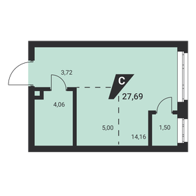 27,7 м², квартира-студия 3 934 035 ₽ - изображение 40