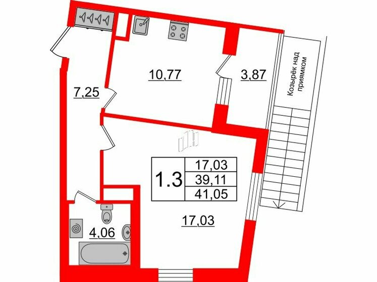 37,6 м², 1-комнатная квартира 7 200 268 ₽ - изображение 1