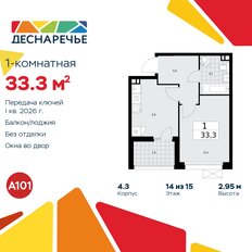 Квартира 33,3 м², 1-комнатная - изображение 3