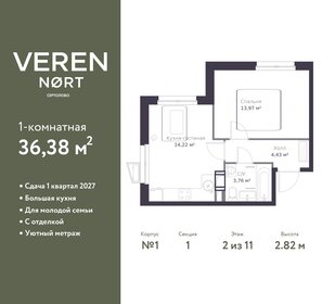 Квартира 36,4 м², 1-комнатная - изображение 1