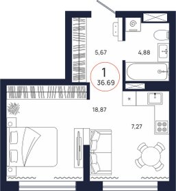 42,6 м², 1-комнатная квартира 4 950 000 ₽ - изображение 72