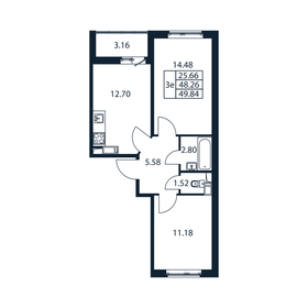 50,7 м², 2-комнатная квартира 7 750 000 ₽ - изображение 129