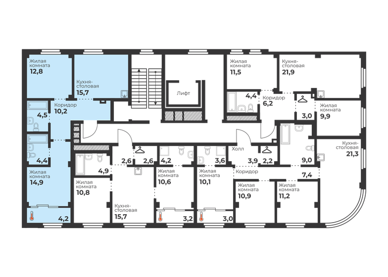 62,5 м², 2-комнатная квартира 7 050 000 ₽ - изображение 112