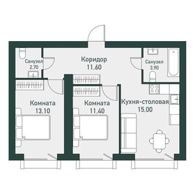 57,3 м², 2-комнатная квартира 6 583 750 ₽ - изображение 44