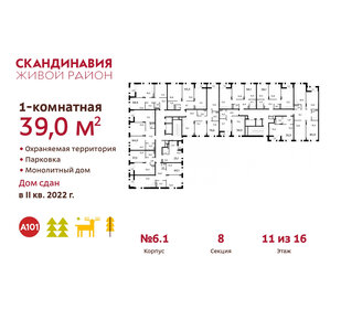 41,1 м², 1-комнатная квартира 12 950 000 ₽ - изображение 46