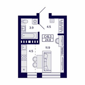 24,7 м², квартира-студия 3 044 500 ₽ - изображение 28