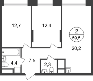 57 м², 2-комнатная квартира 16 500 000 ₽ - изображение 85