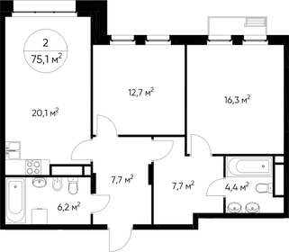 71,3 м², 2-комнатная квартира 21 271 610 ₽ - изображение 42