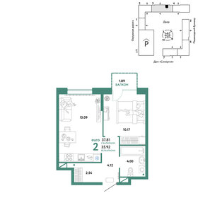 Квартира 37,8 м², 2-комнатная - изображение 1