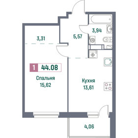 Квартира 44,1 м², 1-комнатная - изображение 1