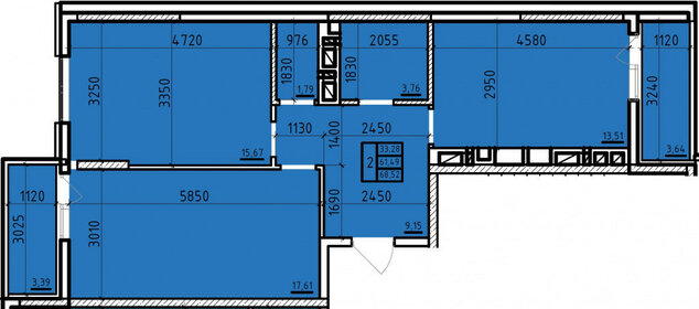 Квартира 69 м², 2-комнатная - изображение 2