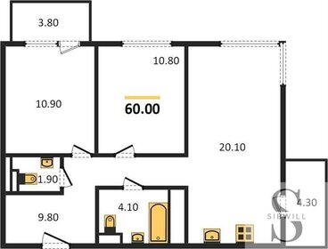 64,7 м², 2-комнатная квартира 9 025 650 ₽ - изображение 63