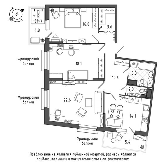 96,8 м², 3-комнатная квартира 22 649 648 ₽ - изображение 31