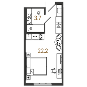 25,9 м², квартира-студия 9 637 241 ₽ - изображение 74